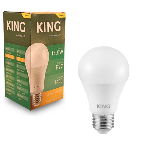 Lámpara Bulbo Led 14,5w E27 Luz Cálida King