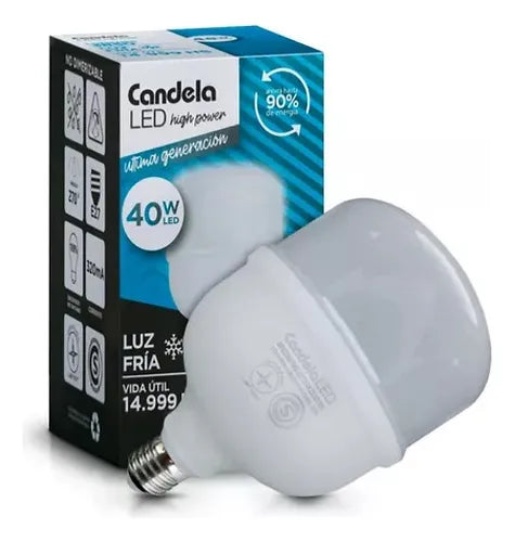 Lámpara Galponera Led 40w Hp E27 Luz Fría Candela