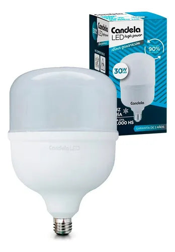 Lámpara Galponera Led 30w Hp E27 Luz Fría Candela