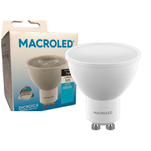 Lámpara Dicroica Led 7w GU10 Luz Fría Macroled