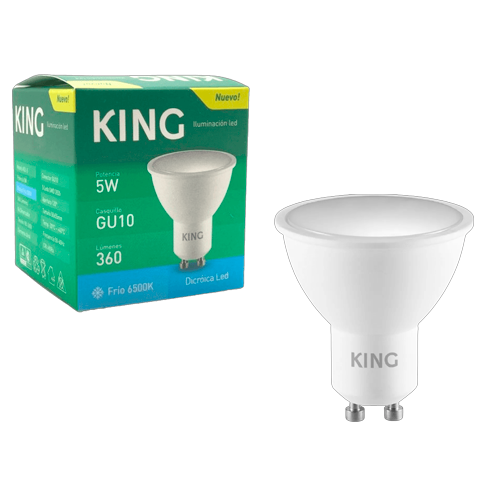 Lámpara Dicroica Led 5w GU10 Luz Fría King