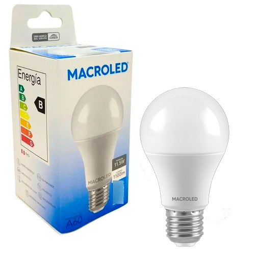Lámpara Bulbo Led 11,5w E27 Luz Fría Macroled