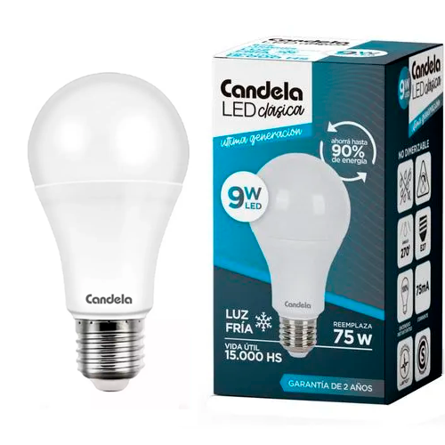 Lampara 9w Luz Fria Candela