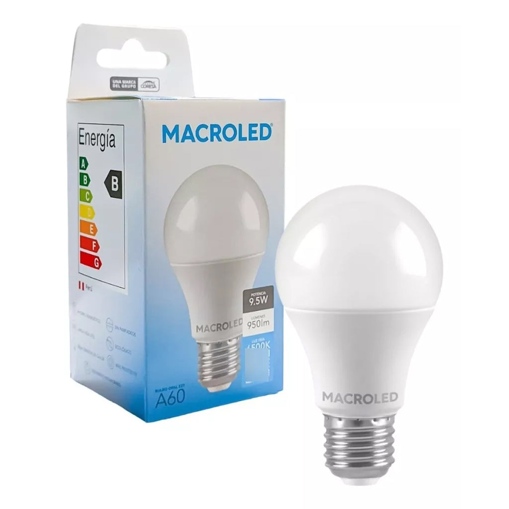 Lampara Bulbo 9,5w E27 Luz Fria Macroled